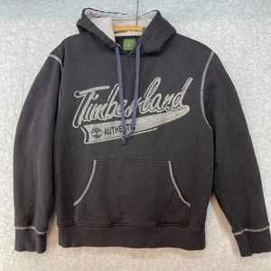 Timberland M Pullover Sweatshirt Hoodie Pennant Style Logo Front Black